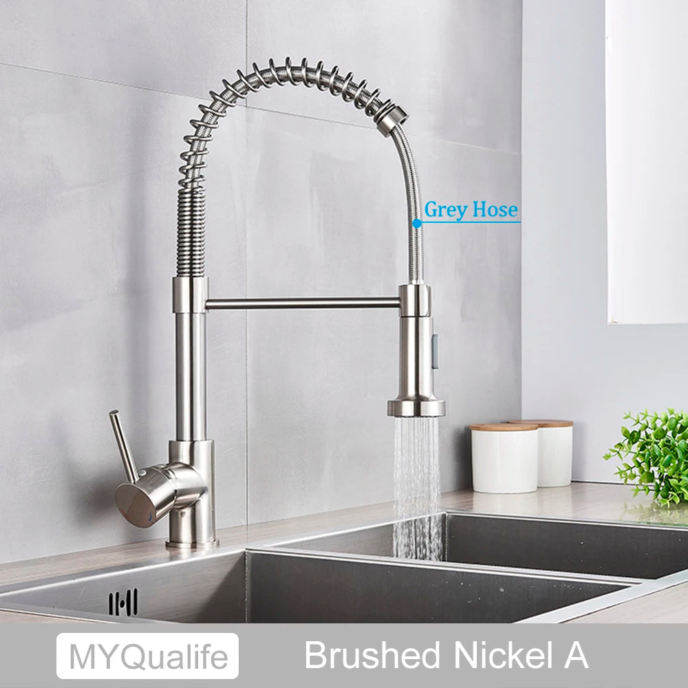 Myqualife Single Handle Pull Down Kitchen Sink Faucet