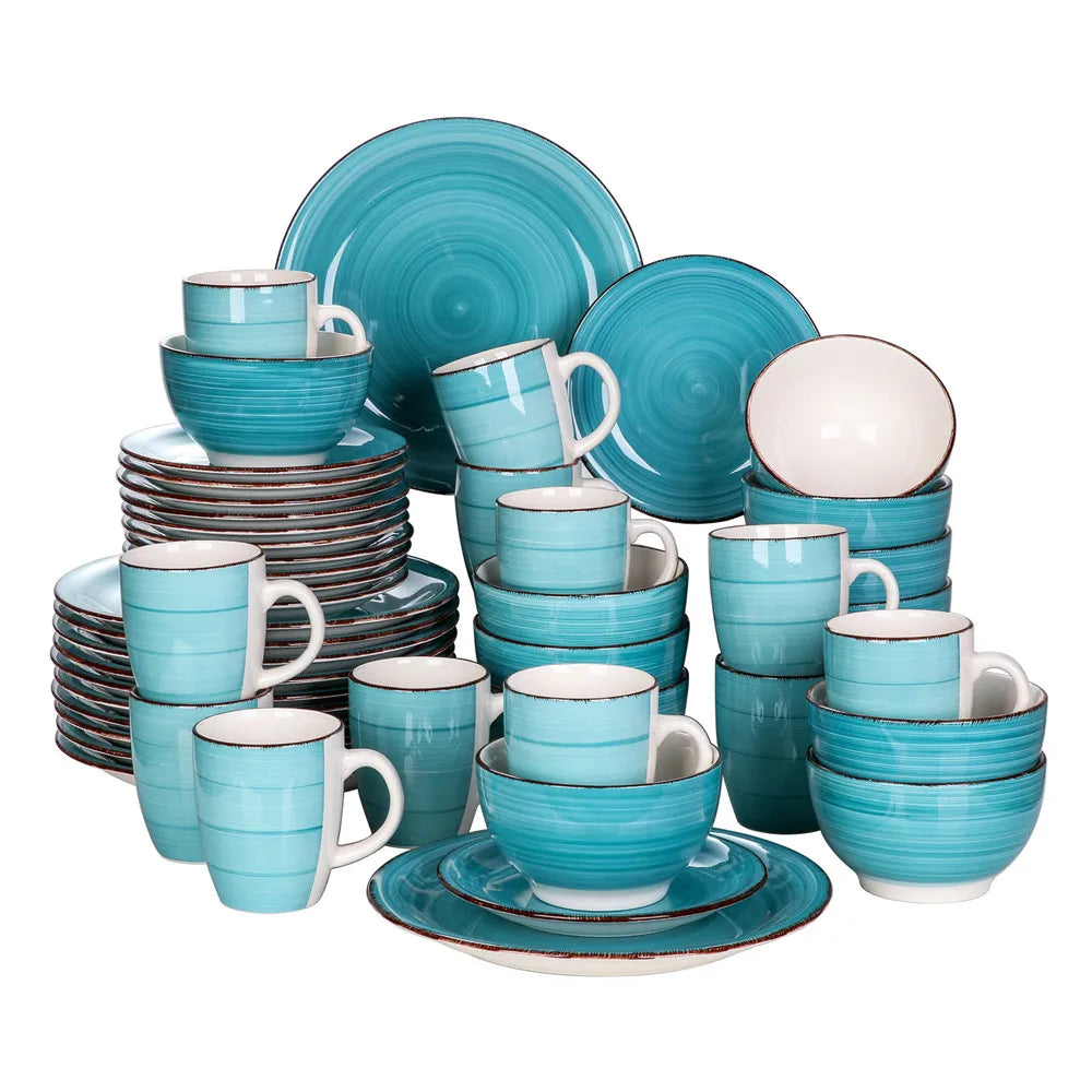 MALACASA Bella T Porcelain Dinnerware Set Plates Bowls Mugs