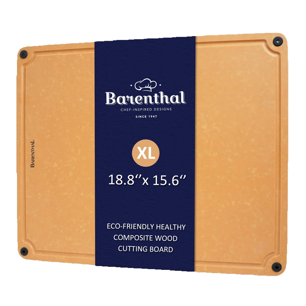 Barenthal 2Pcs Large Family Size Pine Wood Fiber Cutting Board Eco Friendly Antibacterial Mold Resistant With Juice Groove Dishwasher Safe Kitchen Chopping Board