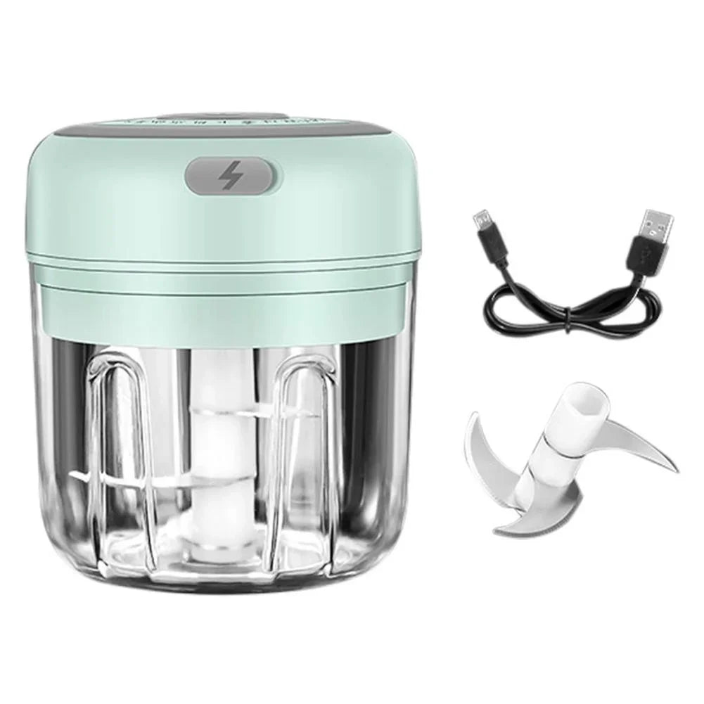 250ML Electric Garlic Chopper USB Charging Ginger Masher Sturdy Durable Chili Vegetable Crusher Kitchen Tool for Home Daily Cooking Restaurant Sauce Making Gadget Easy Use Compact Small Size for Women Men Family Friend Housew