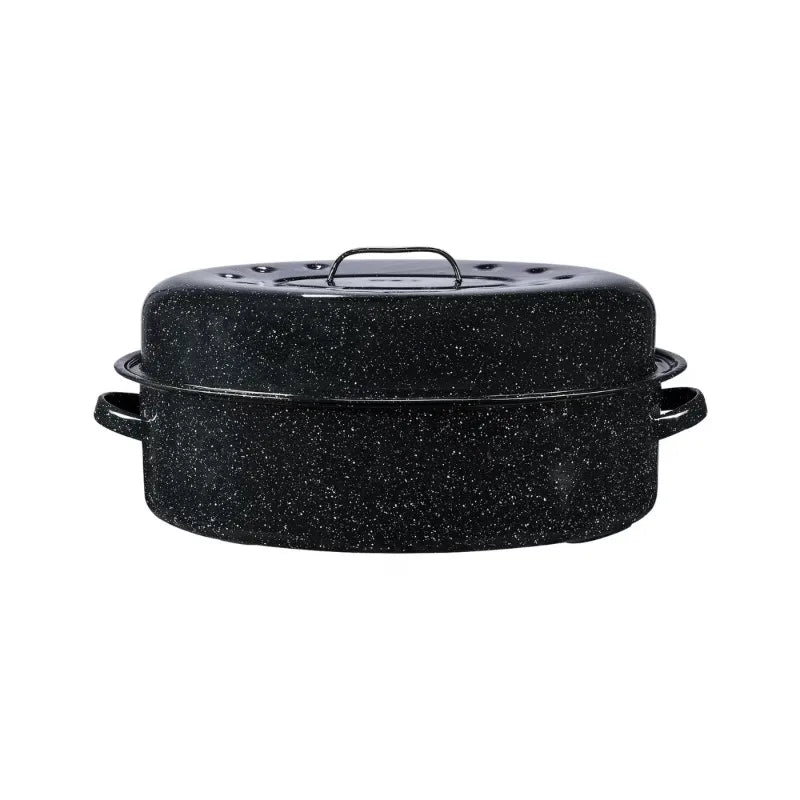 18" Covered Oval Roaster, 15 Pound Capacity, Roasting Pan