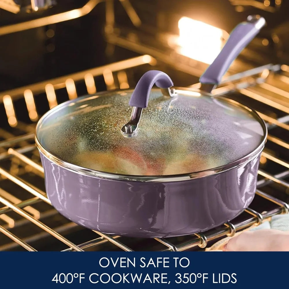 Lavender Purple Nonstick Cookware Set, 12-Piece Pots and Pans