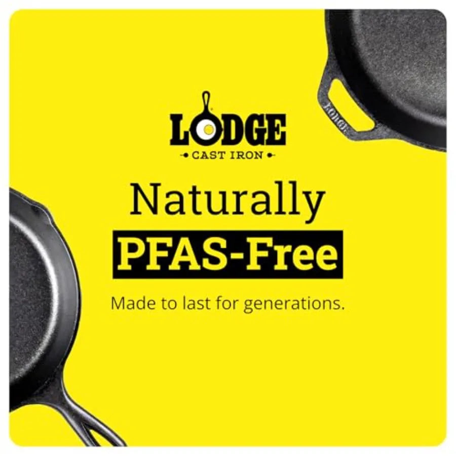 Cast Iron Combo Cooker - PFAS-Free 2-in-1 3.2 Quart Deep Pot and 10.25 Inch Skillet Set - Dutch Oven with Skillet Lid for Sourd