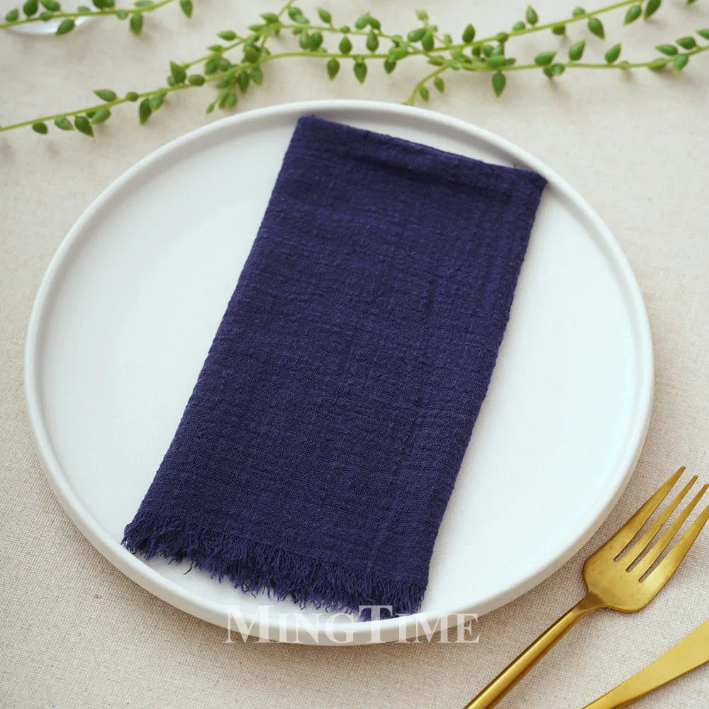 12pcs 42x42cm Cotton Gauze Cloth Napkins Versatile for Dining Wedding Home Decor Rustic Linen Table Napkin Mats Tea Towels
