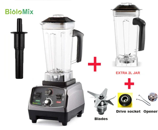 Biolomix 3HP 2200W Heavy Duty Blender Mixer Juicer Food Processor