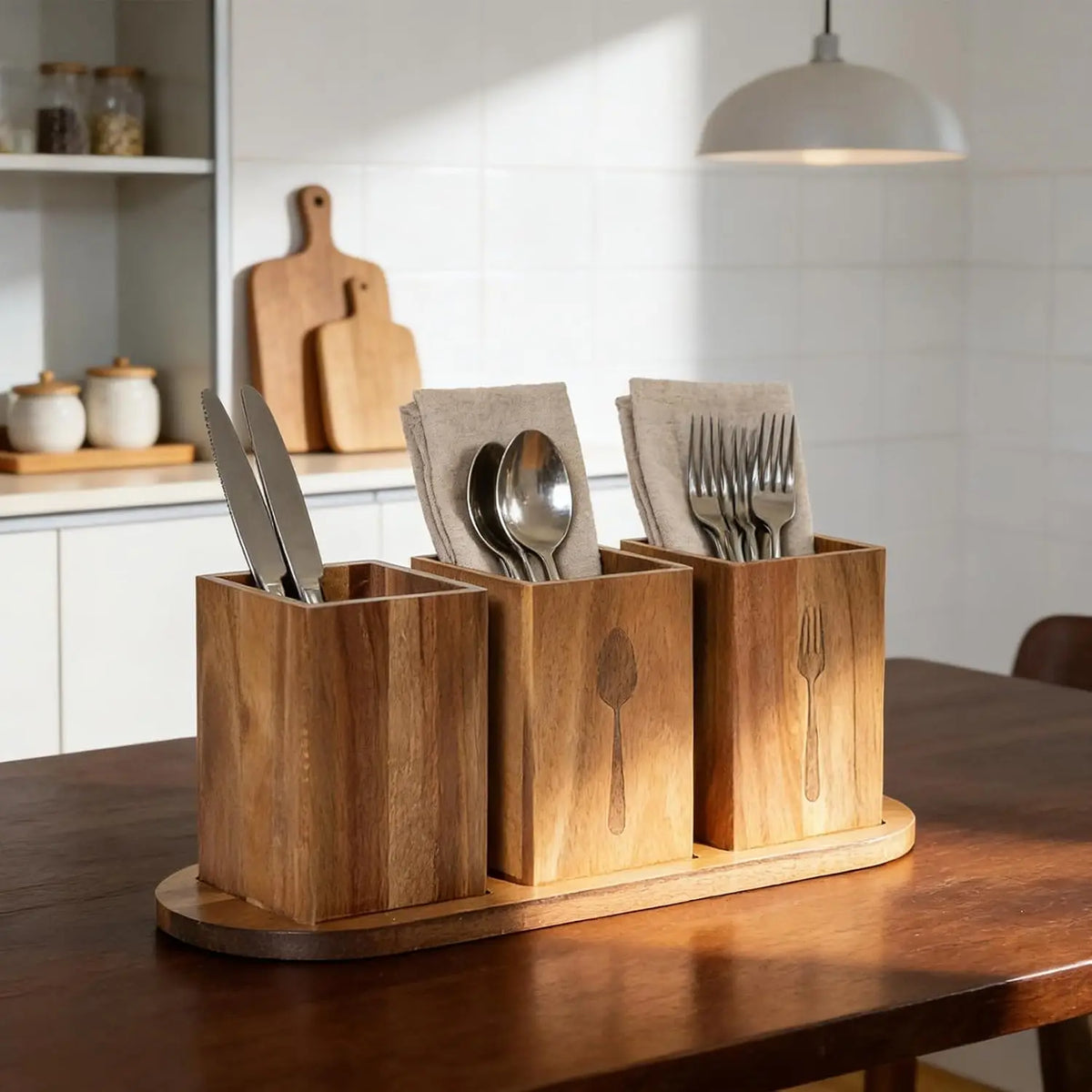 Garvee Acacia Wood Kitchen Utensil Holder Storage Organizer