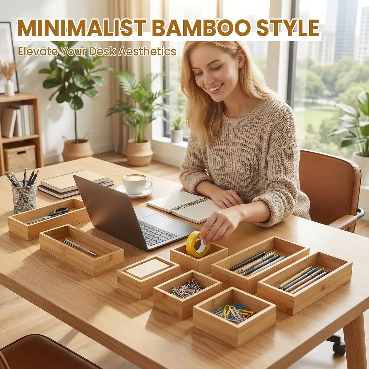 Adjustable Bamboo Drawer Dividers for Kitchen Utensils Storage