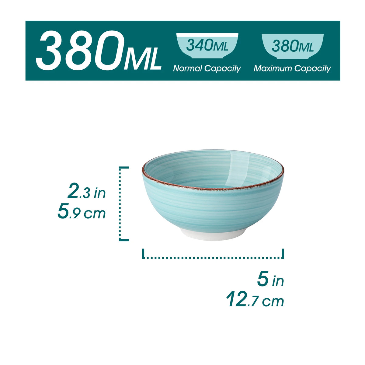 MALACASA Bonita Porcelain Serving Bowl Set For Soup And More