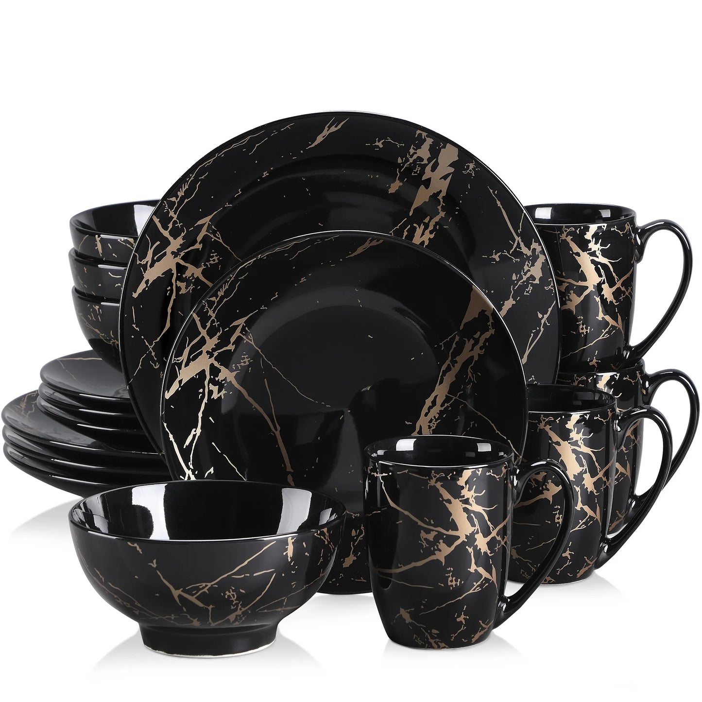MALACASA Porcelain Dinnerware Set Splash Design Collection