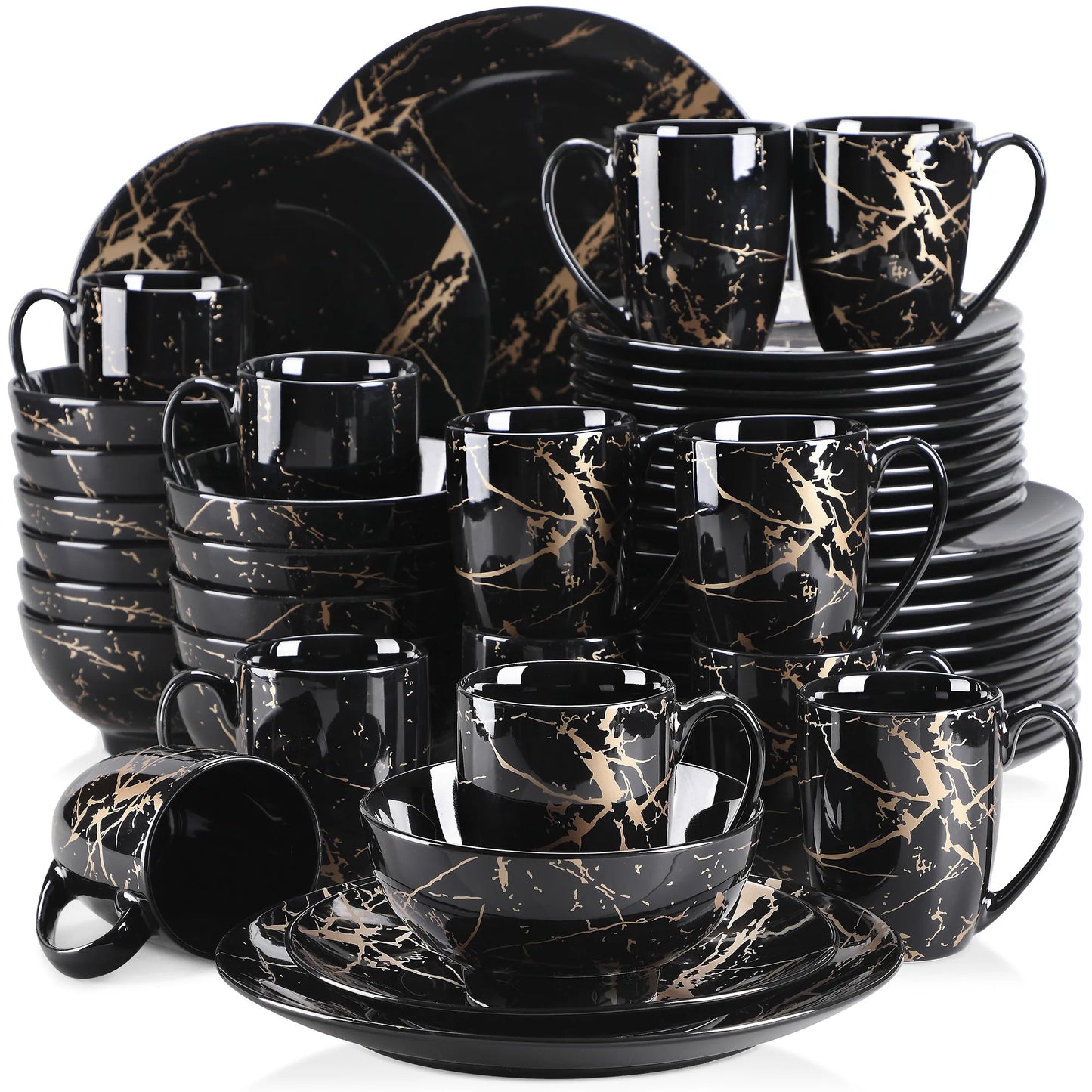 MALACASA Porcelain Dinnerware Set Splash Design Collection