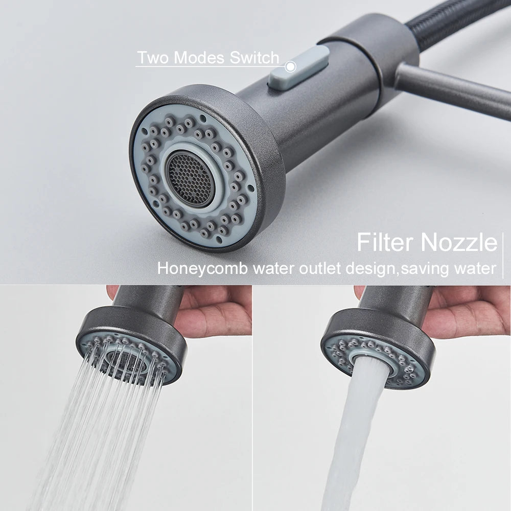 Myqualife Single Handle Pull Down Kitchen Sink Faucet