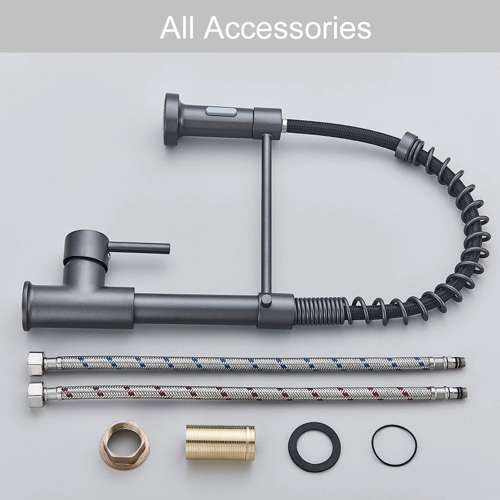 Myqualife Single Handle Pull Down Kitchen Sink Faucet