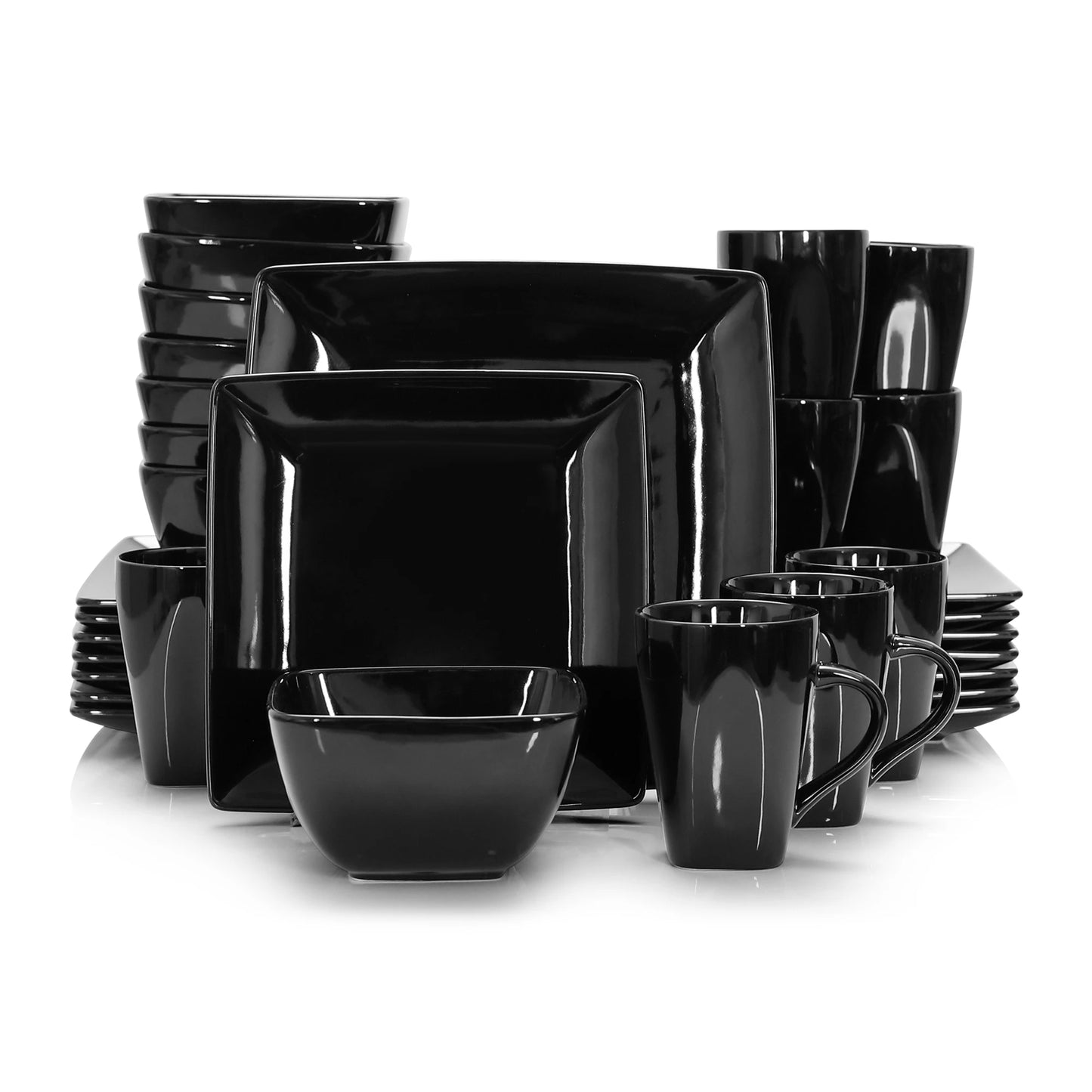 Malacasa SOHO Porcelain Dinnerware Set 16 32 48 Pieces Square