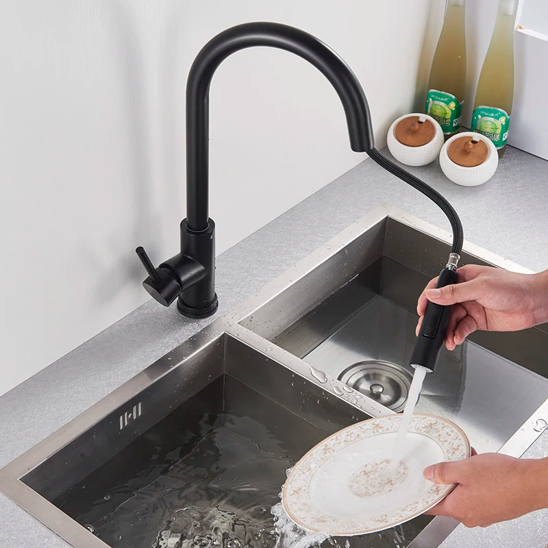 MyQualife Touch Sensor Pull Out Kitchen Faucet Mixer