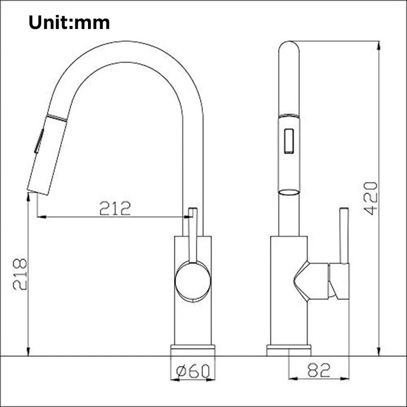 MyQualife Touch Sensor Pull Out Kitchen Faucet Mixer