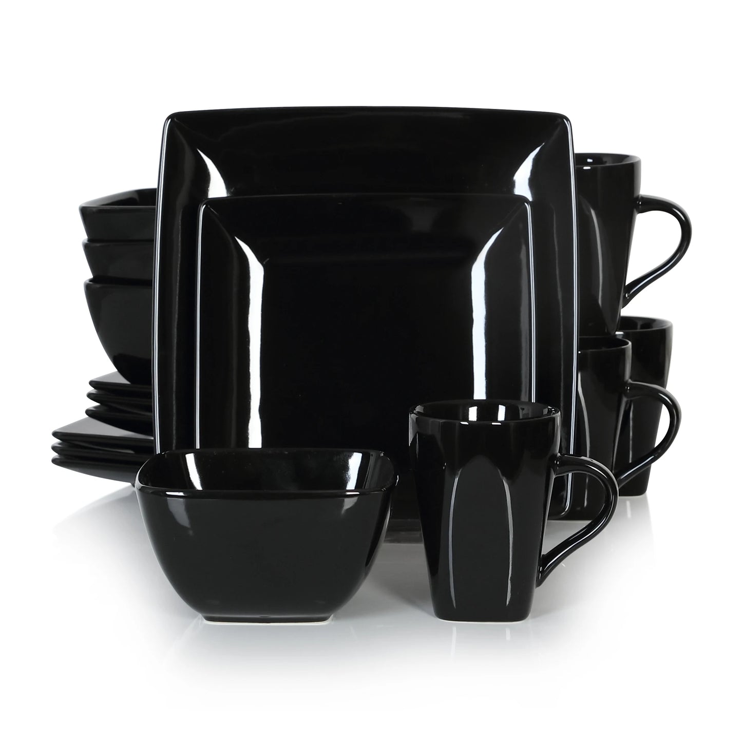 Malacasa SOHO Porcelain Dinnerware Set 16 32 48 Pieces Square