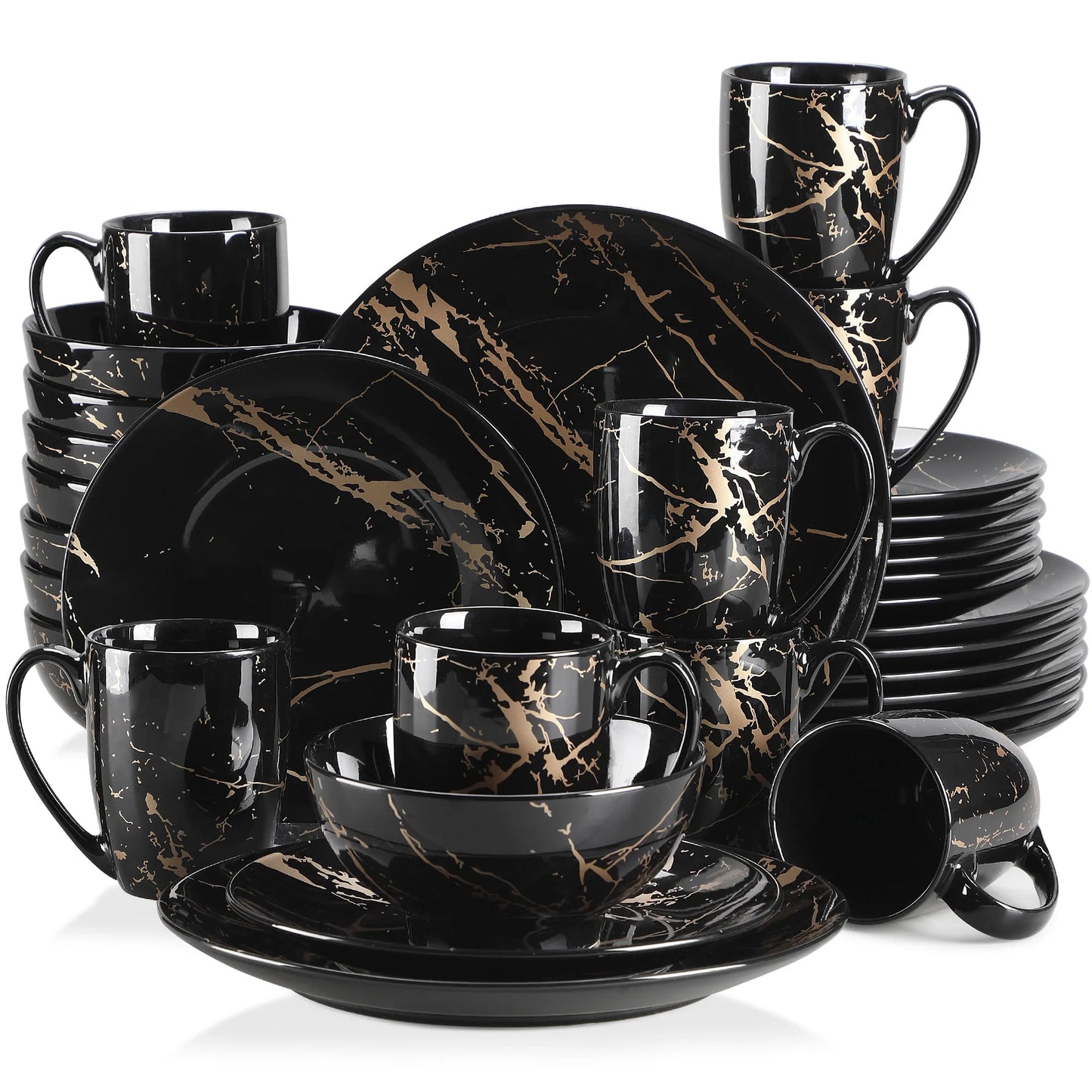 MALACASA Porcelain Dinnerware Set Splash Design Collection