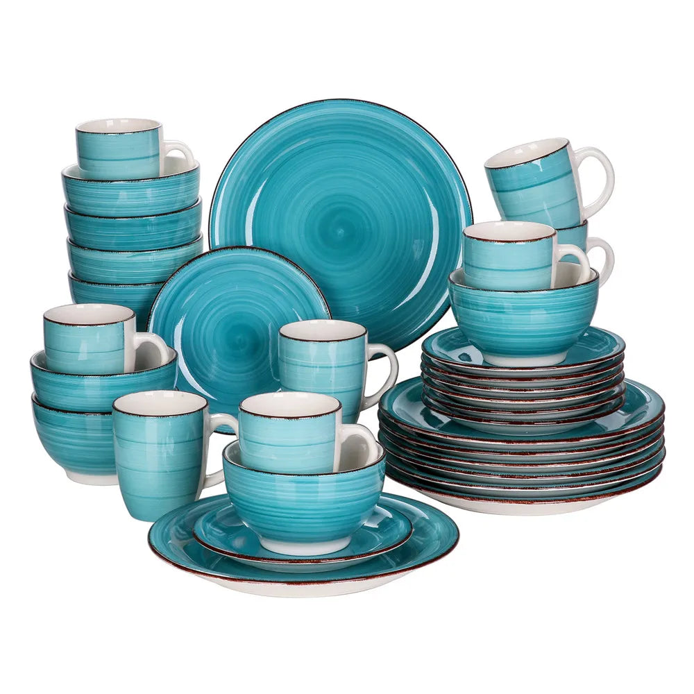 MALACASA Bella T Porcelain Dinnerware Set Plates Bowls Mugs