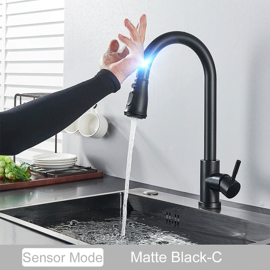 MYQualife Pull Out Sensor Kitchen Faucet With Touch Control