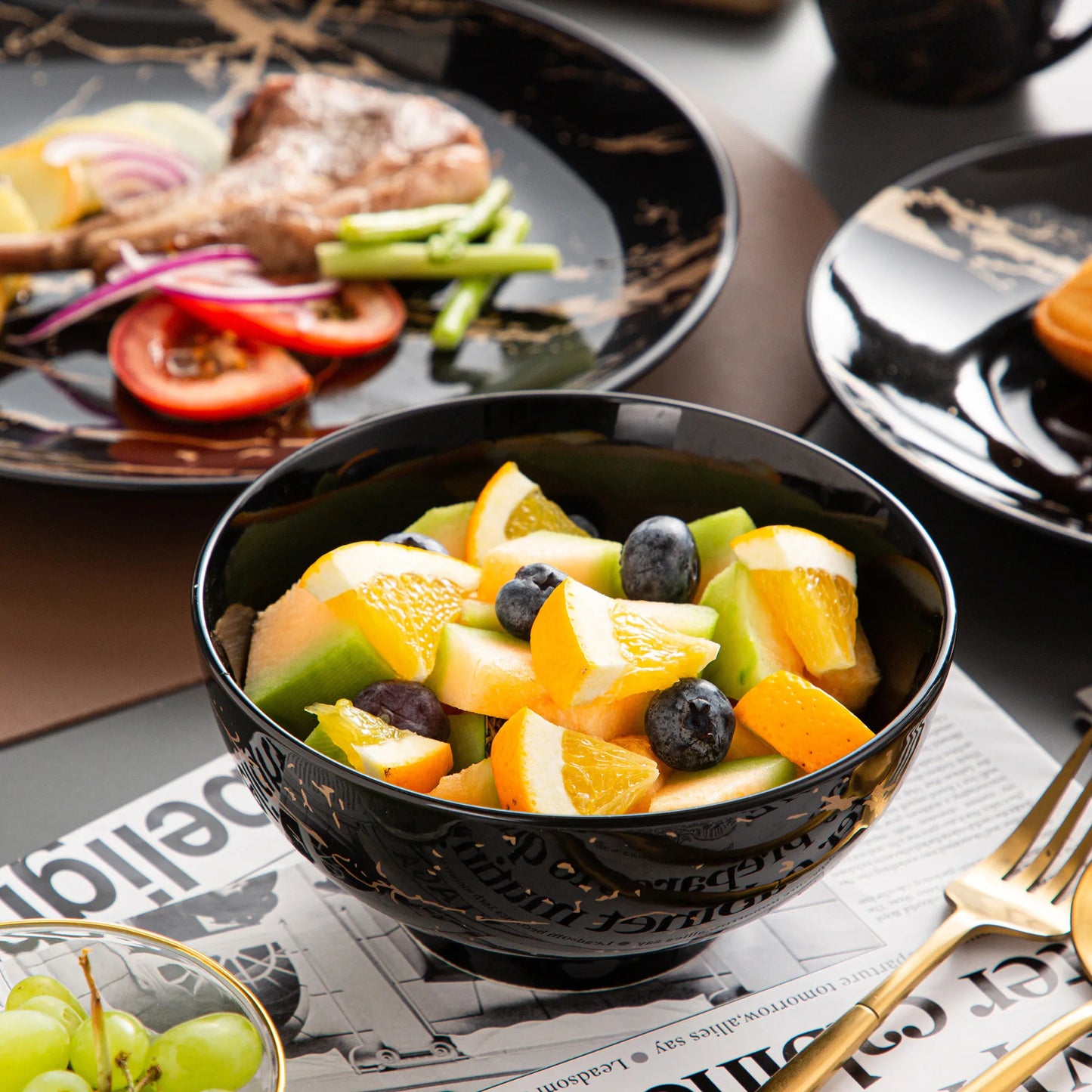 MALACASA Porcelain Dinnerware Set Splash Design Collection
