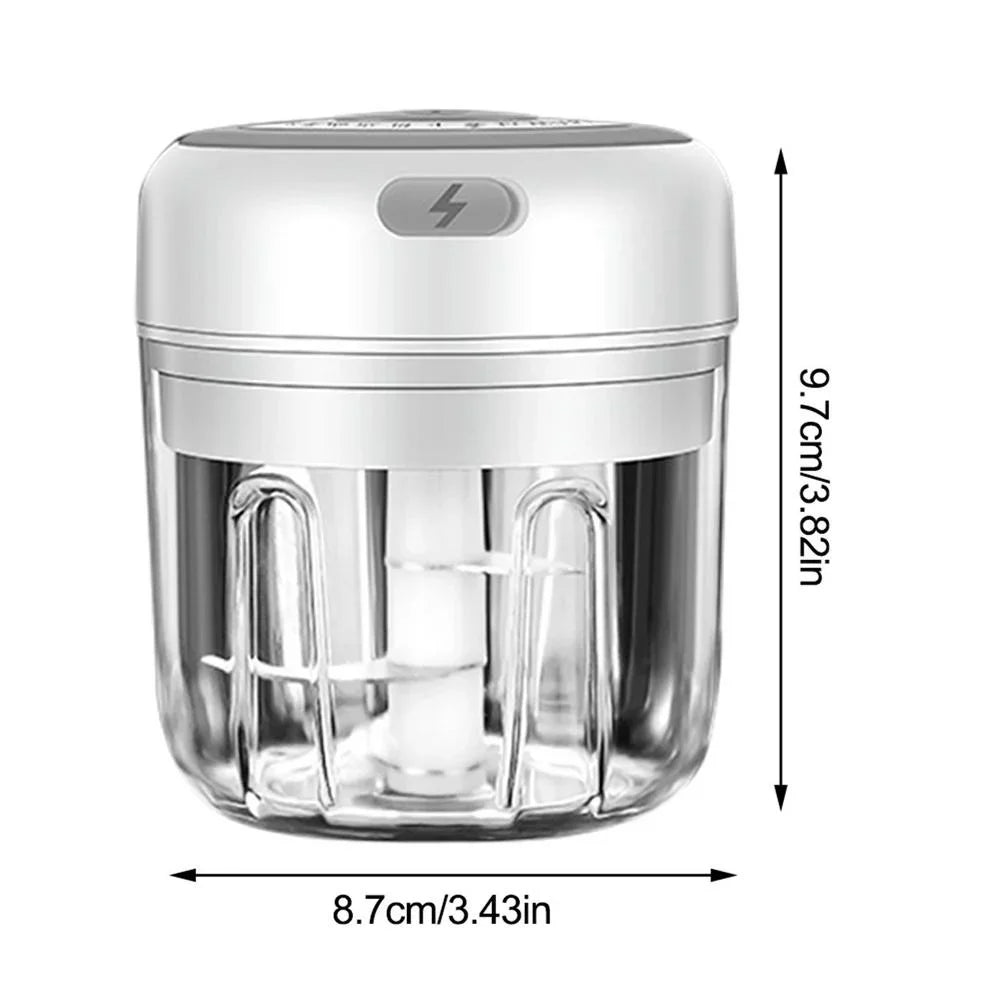 250ML Electric Garlic Chopper USB Charging Ginger Masher Sturdy Durable Chili Vegetable Crusher Kitchen Tool for Home Daily Cooking Restaurant Sauce Making Gadget Easy Use Compact Small Size for Women Men Family Friend Housew