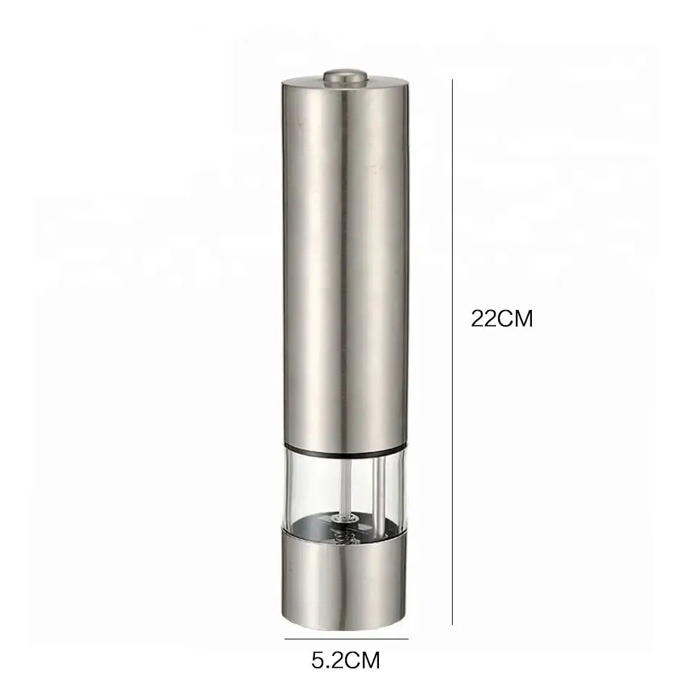 Electric Pepper Grinder Stainless Steel Salt and Pepper Mill Set for Black White Pepper Sichuan Peppercorn Rose Salt Grinding Seasoning Bottle Home Kitchen Spice Mill Tool Gadgets for Cooking Supplies Easy Use Women Men Famil