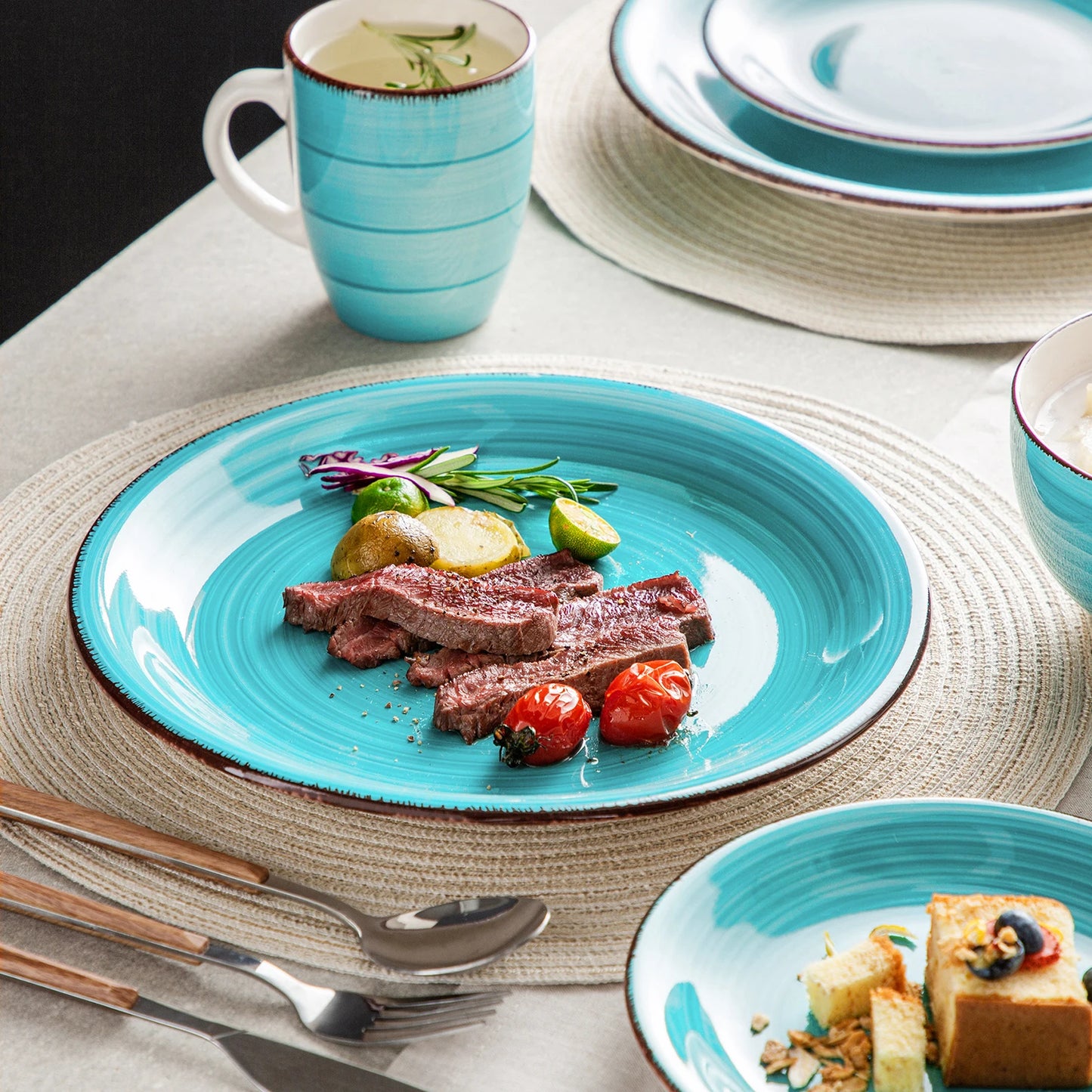 MALACASA Bella T Porcelain Dinnerware Set Plates Bowls Mugs
