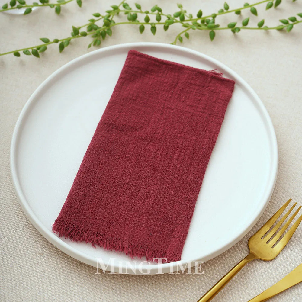 12pcs 42x42cm Cotton Gauze Cloth Napkins Versatile for Dining Wedding Home Decor Rustic Linen Table Napkin Mats Tea Towels