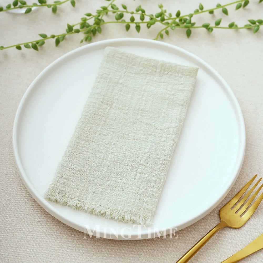 12pcs 42x42cm Cotton Gauze Cloth Napkins Versatile for Dining Wedding Home Decor Rustic Linen Table Napkin Mats Tea Towels
