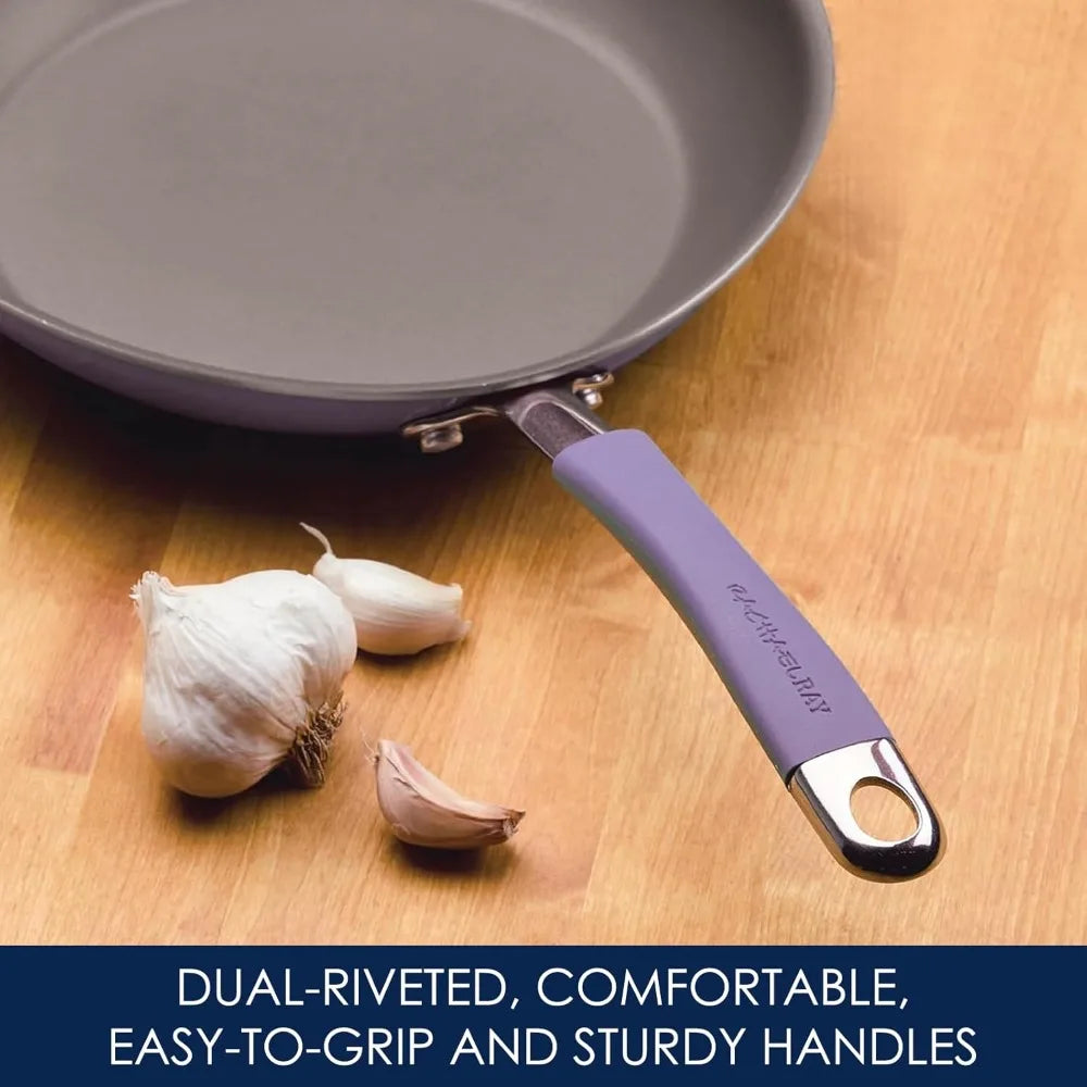 Lavender Purple Nonstick Cookware Set, 12-Piece Pots and Pans