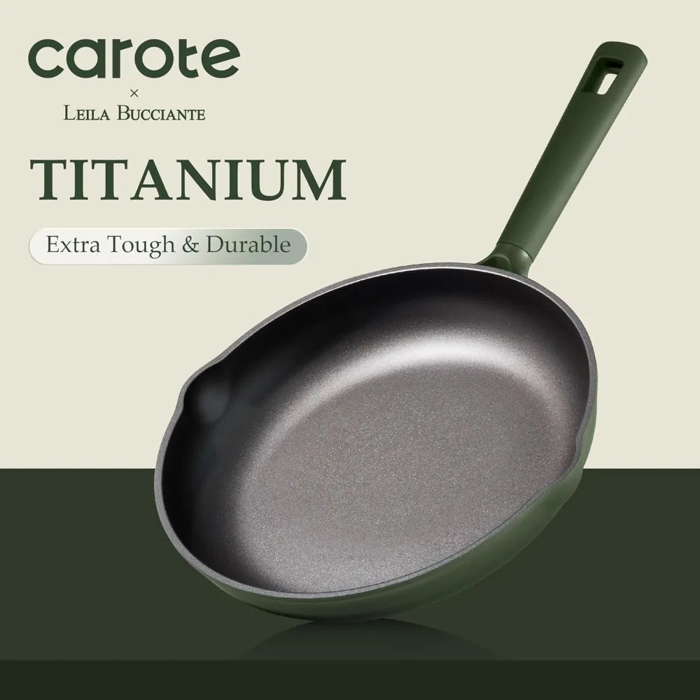 31PCS Pots and Pans Set, Nonstick Cookware Set Kitchen Non Stick Induction Titanium Cookware Non