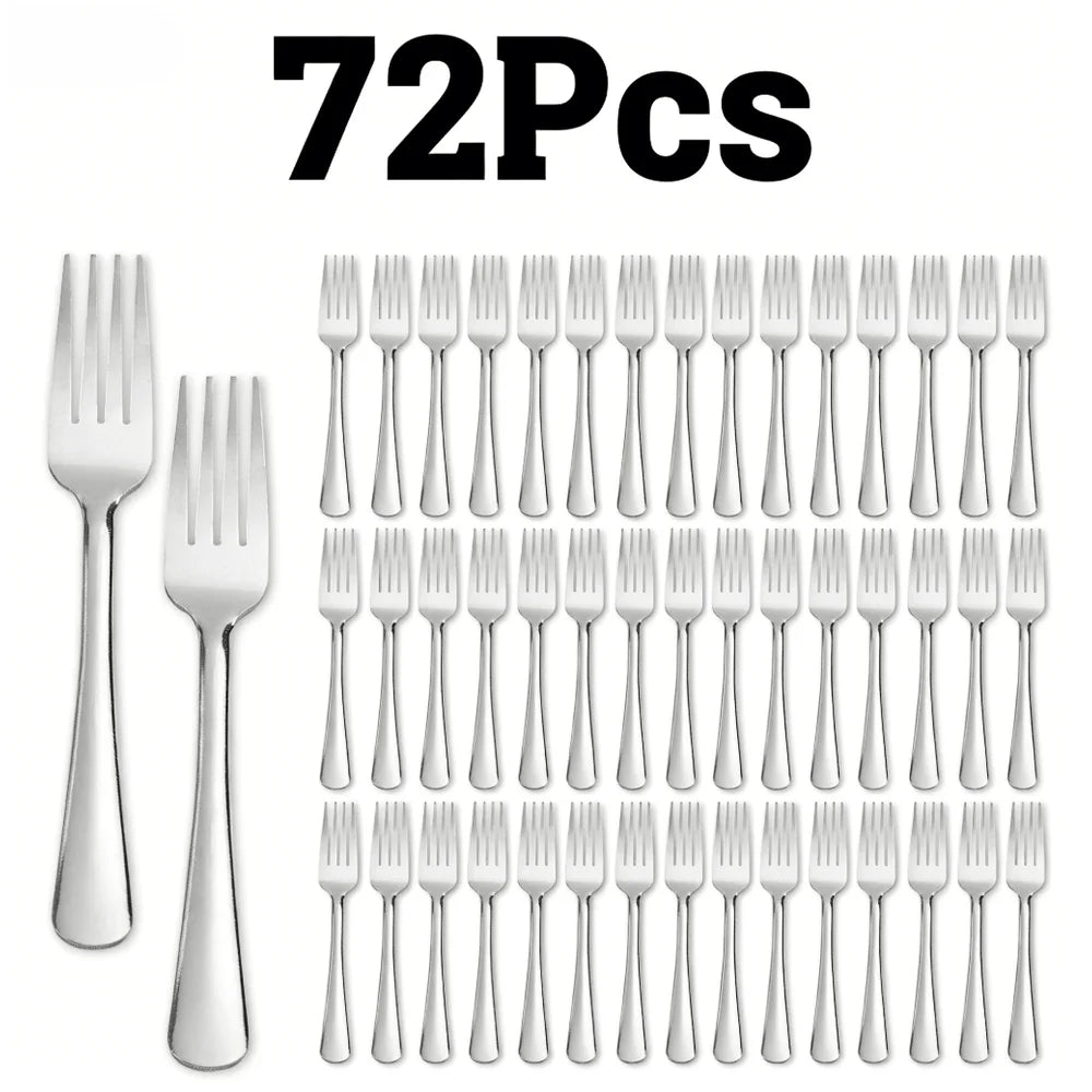 36 60 72 96Pcs Dinner Fork Set Stainless Steel HeavyDuty Forks For Easter Dinner, Spring Brunch Romantic Dining Elegant Flatwar