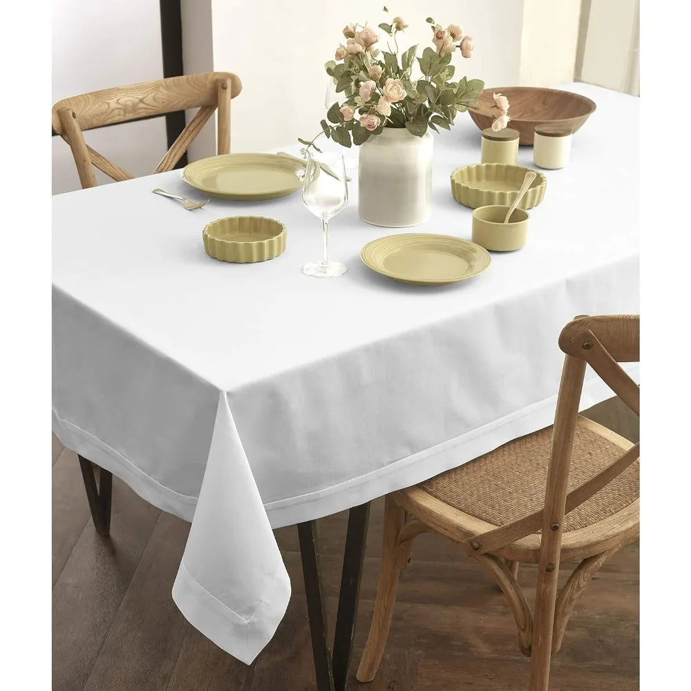 Solino Home Linen Tablecloth One Hundred Percent Linen Machine Washable