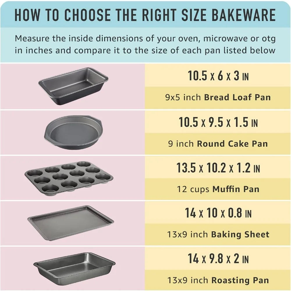 Nonstick Muffin Pan Set of 2, 12 Cups Each, Sturdy Steel, Oven Safe to 428°F, Easy Clean, Gray