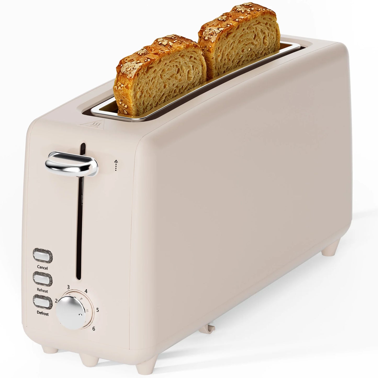 2 Slice Stainless Steel Long Slot Toaster, 6 Shade Settings, 10" Slot for Bagels & Bread, Defrost Cancel Function, Removable Crumb Tray
