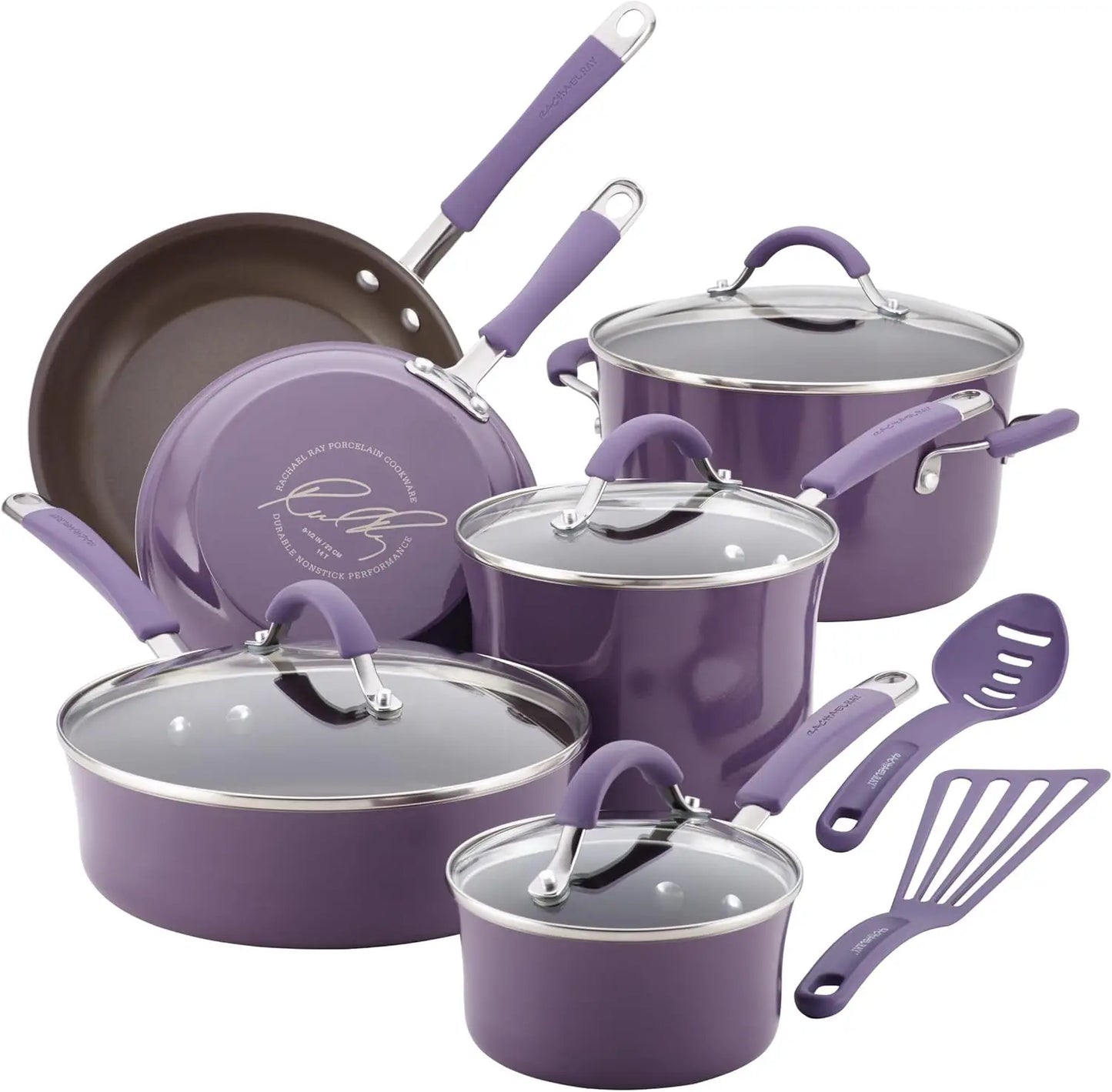 Lavender Purple Nonstick Cookware Set, 12-Piece Pots and Pans