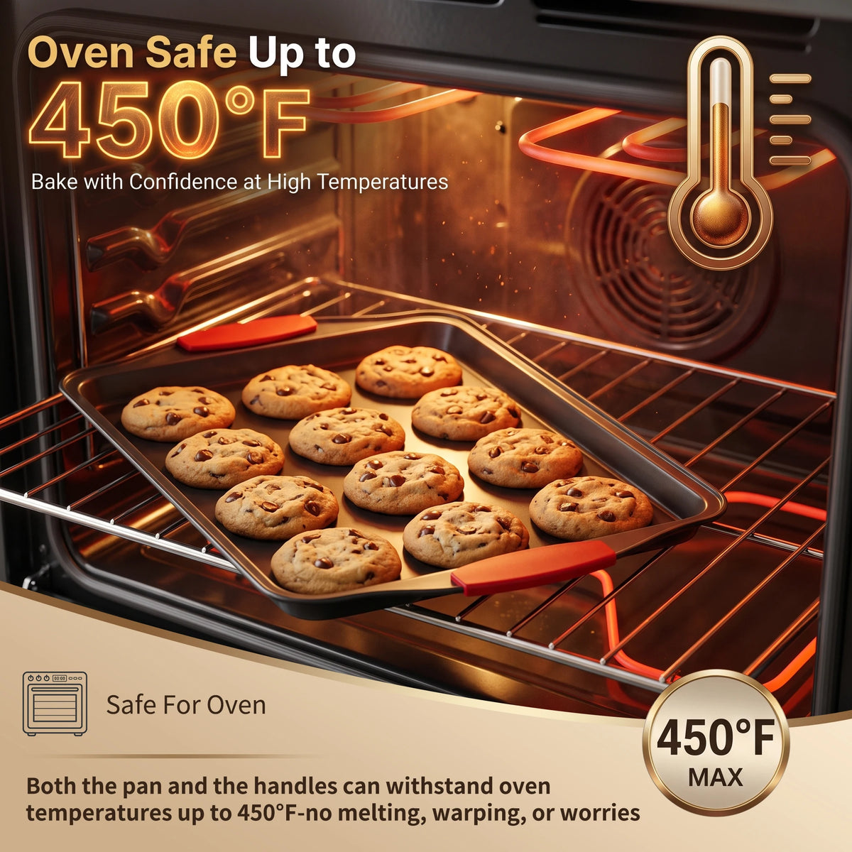 Carbon Steel Nonstick Baking Pan Set For Cookies Cakes Pizza