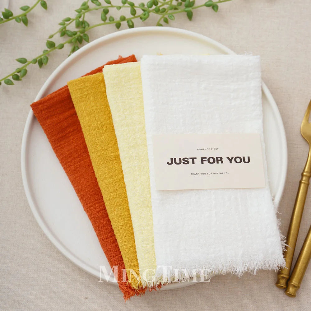 12pcs 42x42cm Cotton Gauze Cloth Napkins Versatile for Dining Wedding Home Decor Rustic Linen Table Napkin Mats Tea Towels