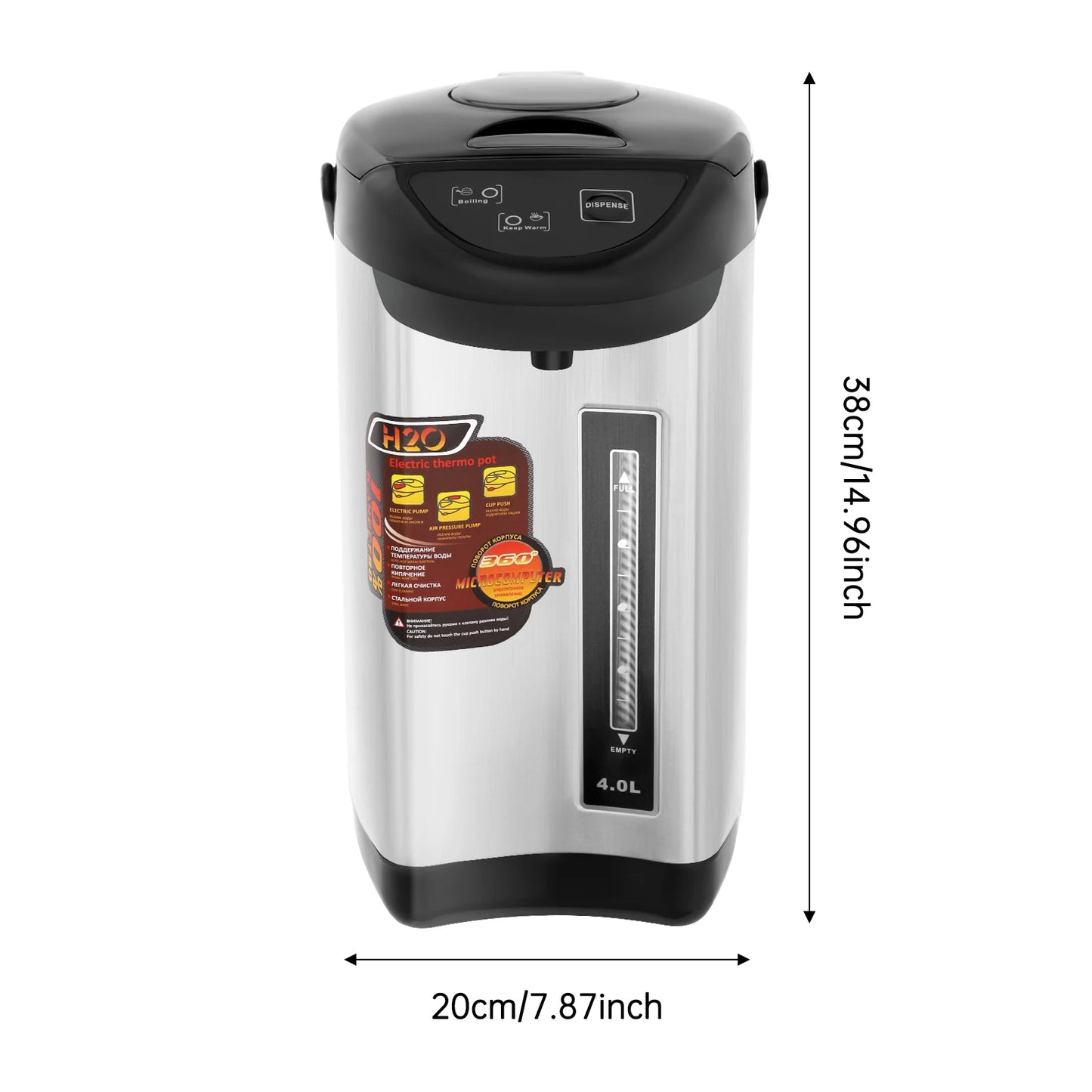 Electric Kettle 4L 750W 110V Stainless Steel Keep Warm