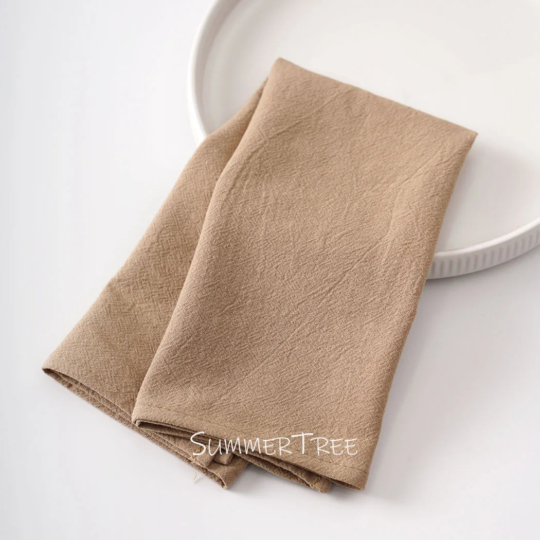 50pcs Plain Cloth Napkins 40x40cm Washable Cotton Table Napkin Place Mats for Wedding Party Home Dining Decoration Wholesale