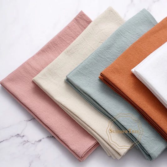 50pcs Plain Cloth Napkins 40x40cm Washable Cotton Table Napkin Place Mats for Wedding Party Home Dining Decoration Wholesale