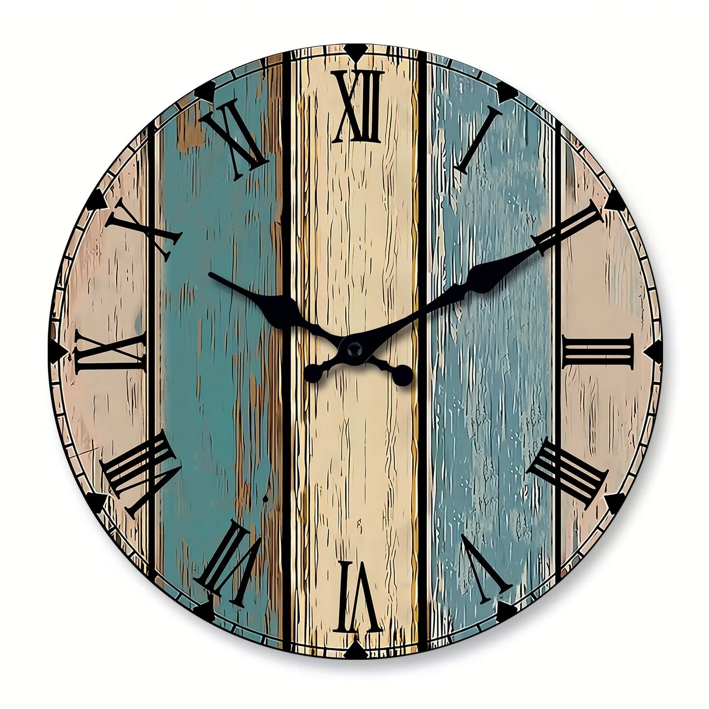 1pc vintage imitation wood texture wooden wall clock, silent silent clock, suitable for living room bedroom room Spiritual Home