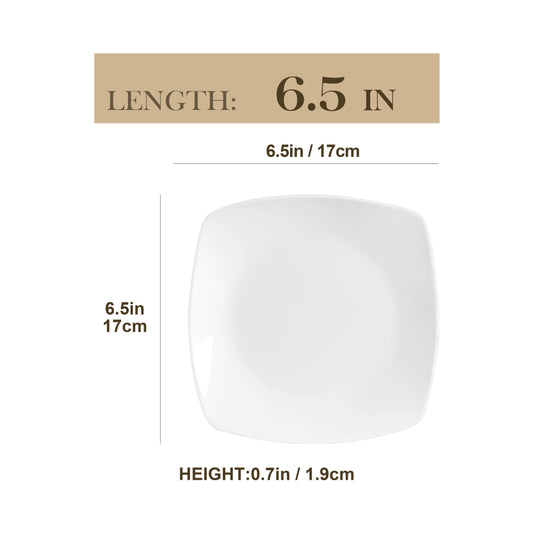 Malacasa Julia Square Porcelain Dinner Plate Set 6 Piece