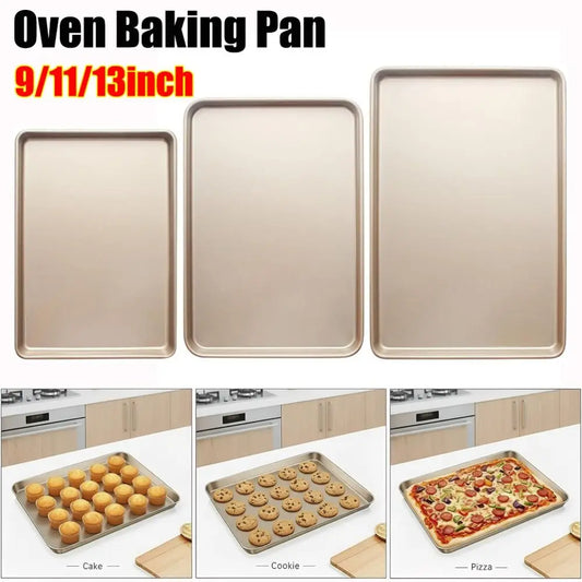 Heavy Duty 9/11/13inch Oven Baking Pan Nonstick Carbon Steel Bread Tray Rectangle Bake Mold