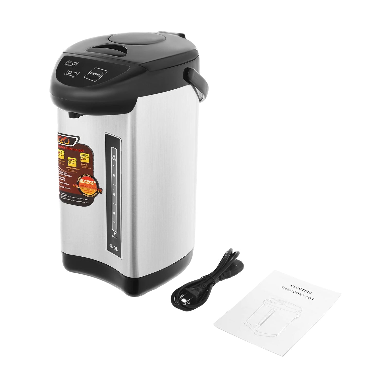 Electric Kettle 4L 750W 110V Stainless Steel Keep Warm