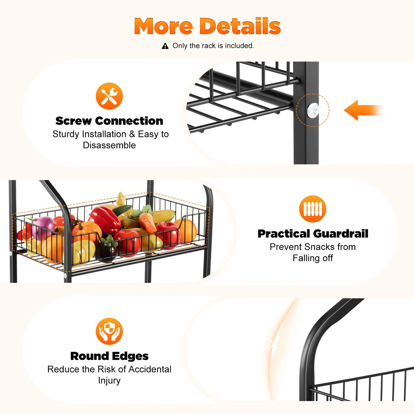 4 Tier Retail Display Rack with Wheel Display Snack Rack Candy Fruit Towel Basket Stand Cart Metal Basket Storage Shelf