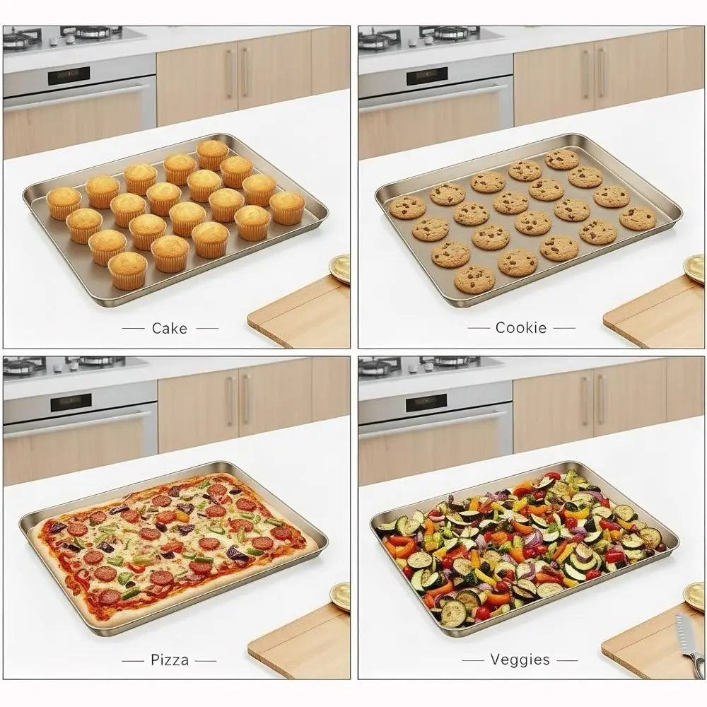 Heavy Duty 9/11/13inch Oven Baking Pan Nonstick Carbon Steel Bread Tray Rectangle Bake Mold