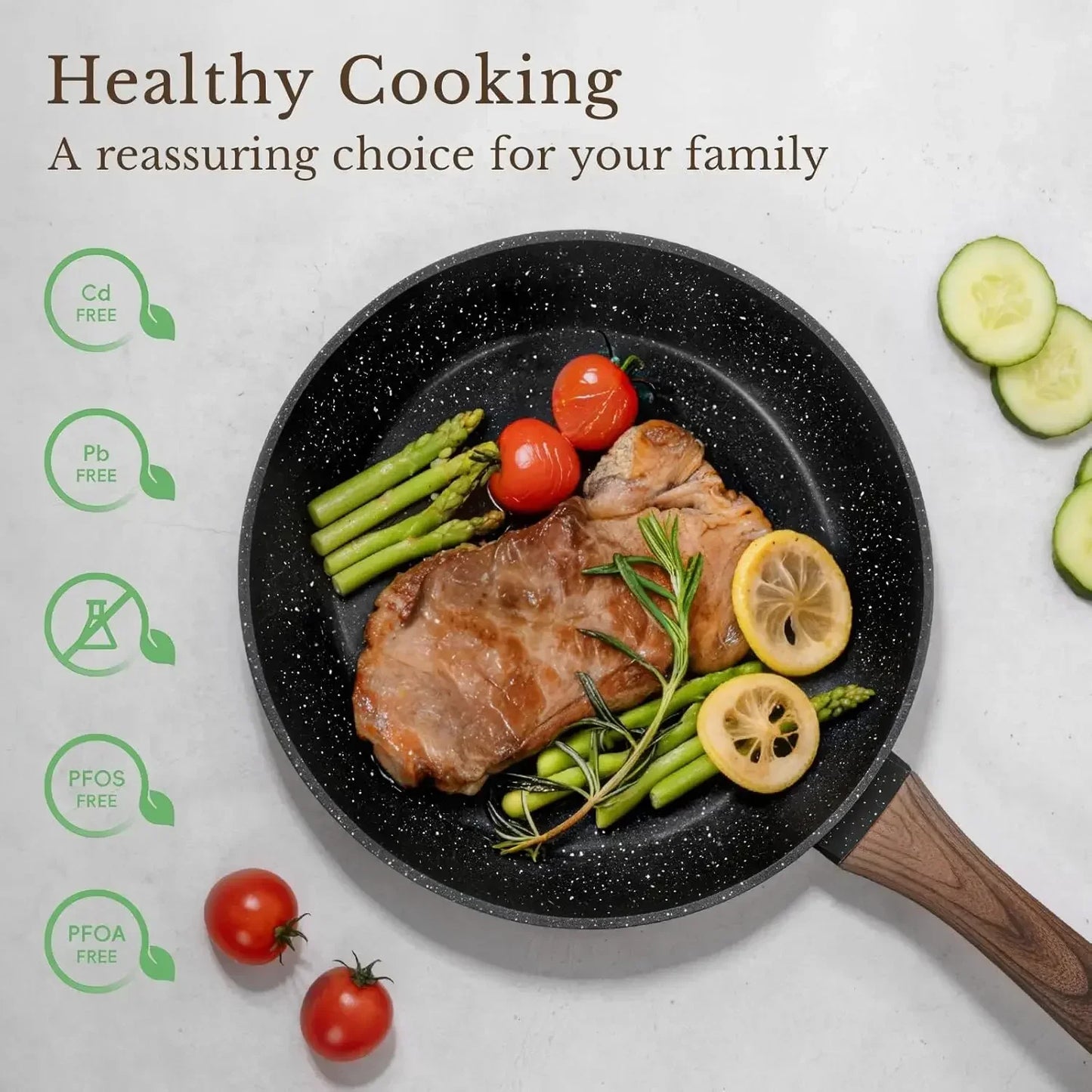 25 Pcs Pots and Pans Set, Nonstick Ceramic Cookware Sets, Healthy Non-Toxic, Large Capacity, Induction Compatible, Cooking Set w