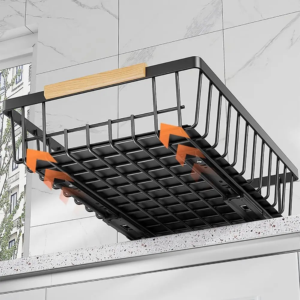 Garvee Pull Out Under Sink Cabinet Organizer Sliding Mesh Basket