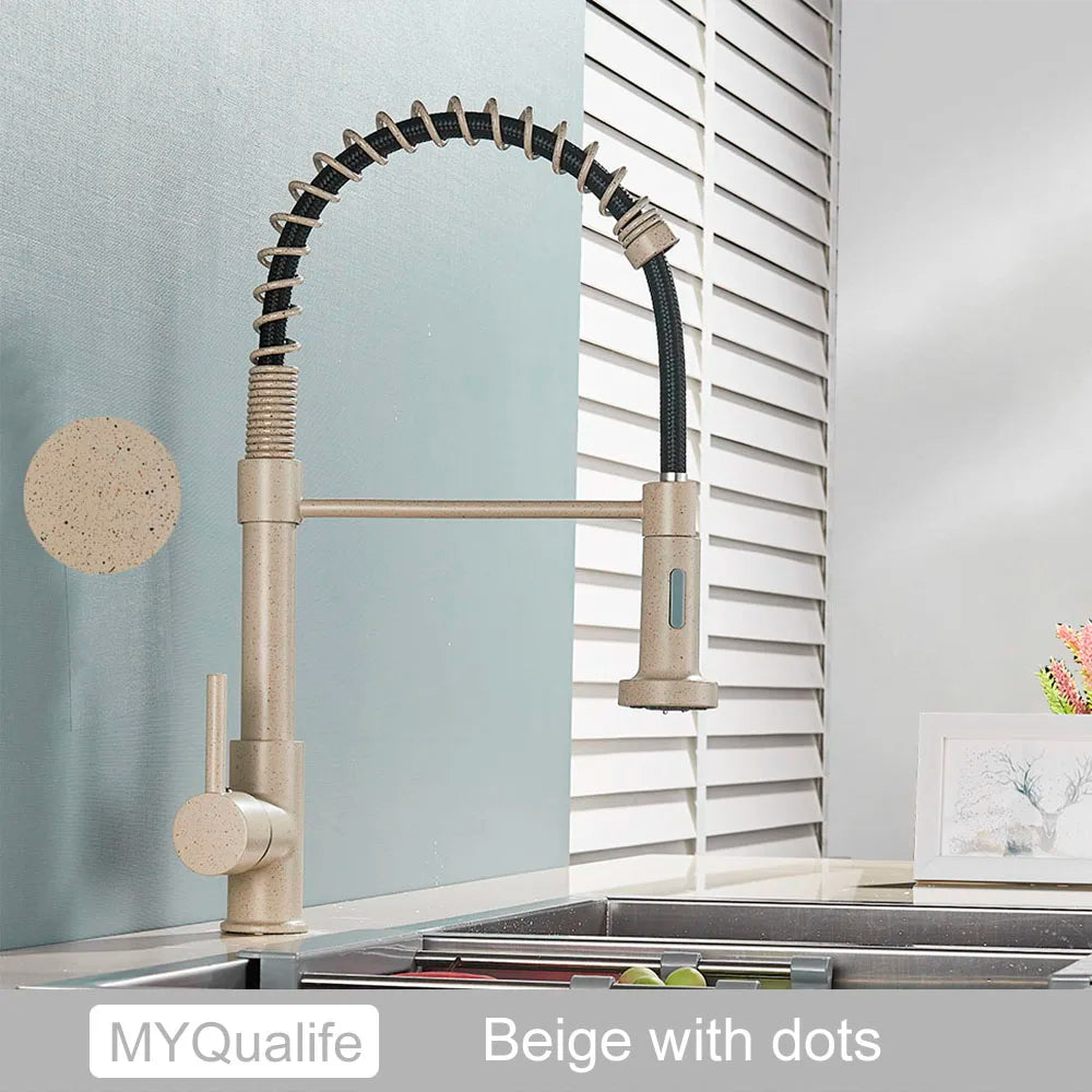 Myqualife Single Handle Pull Down Kitchen Sink Faucet